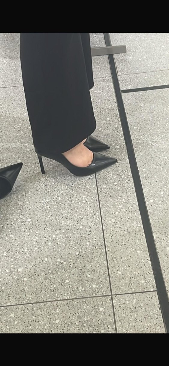 Kadın Siyah Deri Stiletto İş Ayakkabısı - Görsel 3