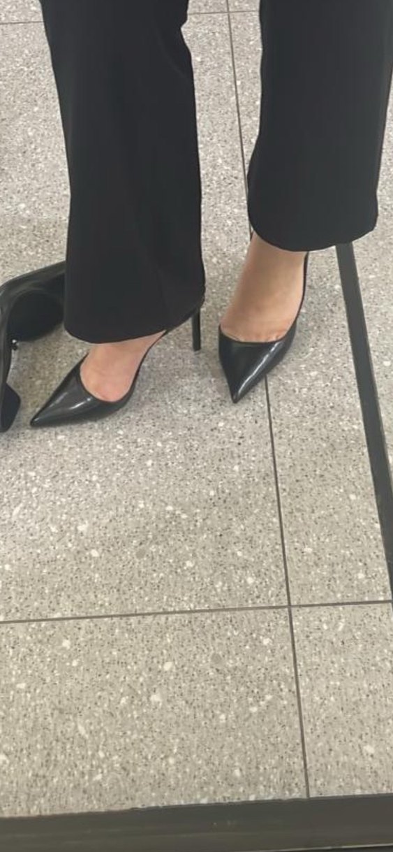 Kadın Siyah Deri Stiletto İş Ayakkabısı - Görsel 2