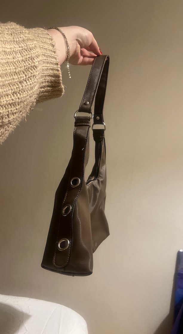 Kahverengi Deri Kadın Omuz Çantası - Görsel 3