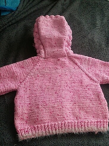 Kz çocuk örme kapisonlu ceket - Görsel 6