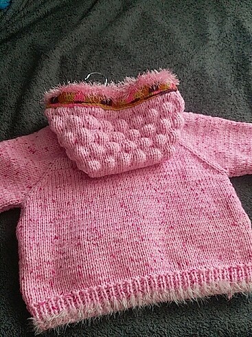 Kz çocuk örme kapisonlu ceket - Görsel 7