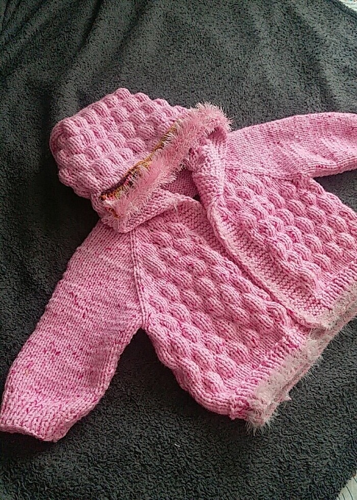 Kz çocuk örme kapisonlu ceket - Görsel 2