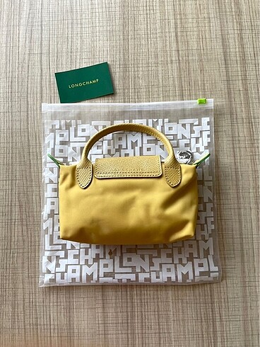 Beden Longchamp le pliage xs mini pouch çanta koyu sarı