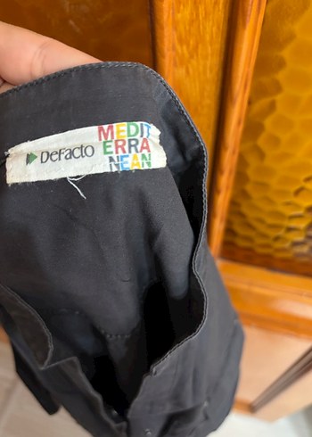 Gri Düğmeli Kız Çocuk Keten Elbise - Görsel 7