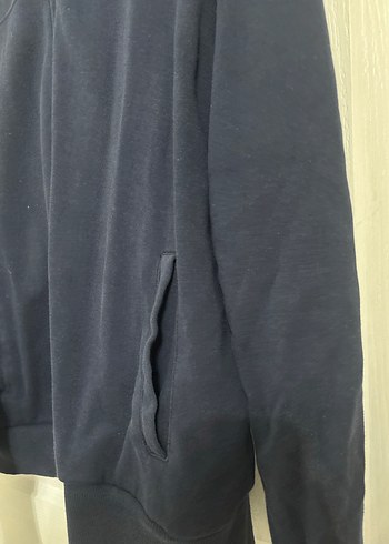 Erkek Lacivert Fermuarlı Sweatshirt - Görsel 4