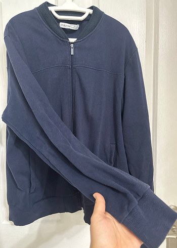 Erkek Lacivert Fermuarlı Sweatshirt - Görsel 2