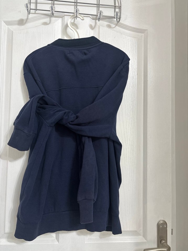 Erkek Lacivert Fermuarlı Sweatshirt - Görsel 3