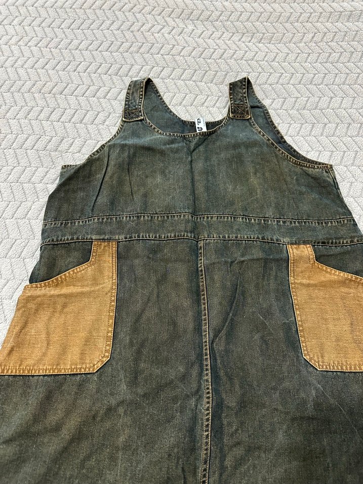 Kadın Kahverengi Kot Hamile Elbise - Görsel 5