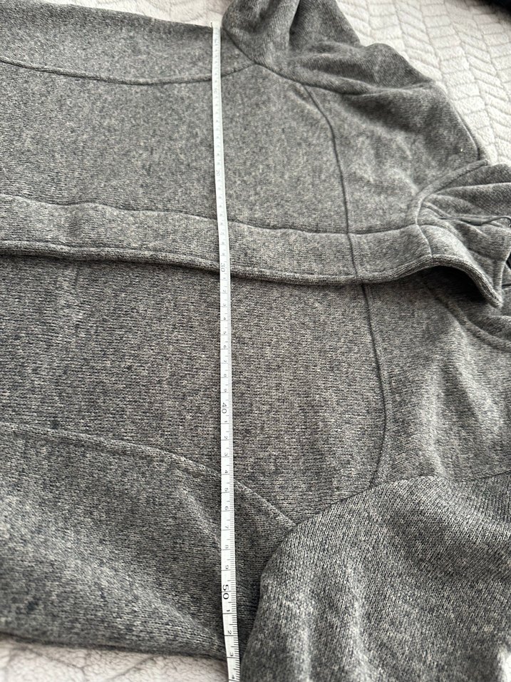 Gri  Midi Boy Düğmeli Kaban - Görsel 2