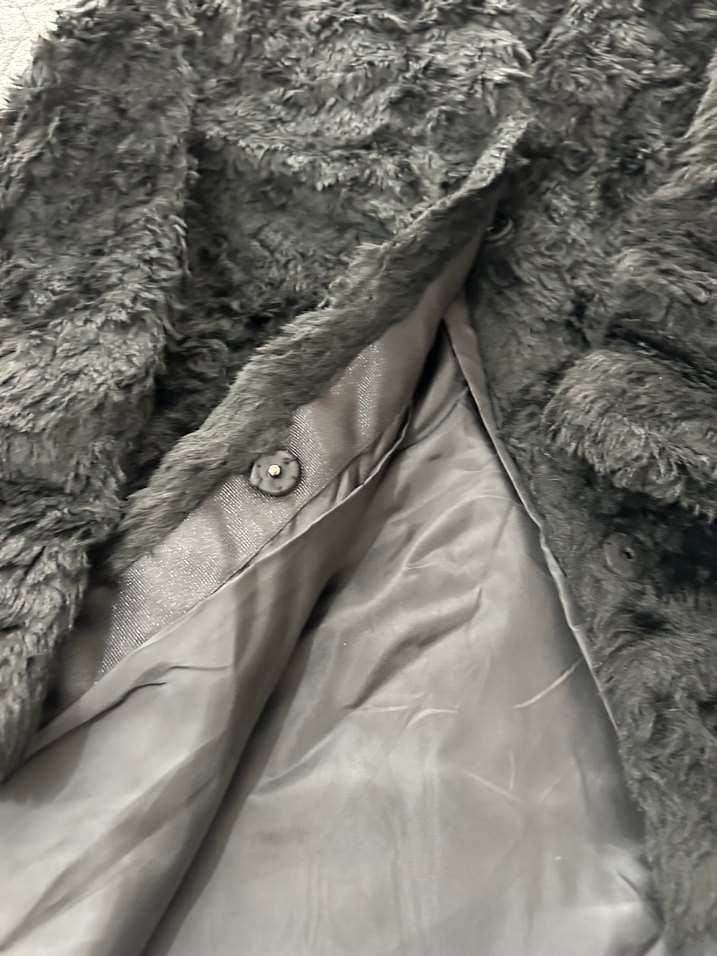 Gri Uzun Kadın pelluş Kürk Mont - Görsel 3