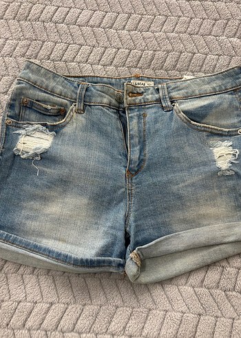 Mavi  Mini Denim Şort - Görsel 4