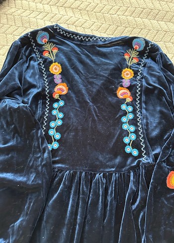 Nakışlı Püsküllü Bohem Kadın Uzun Elbise - Görsel 7