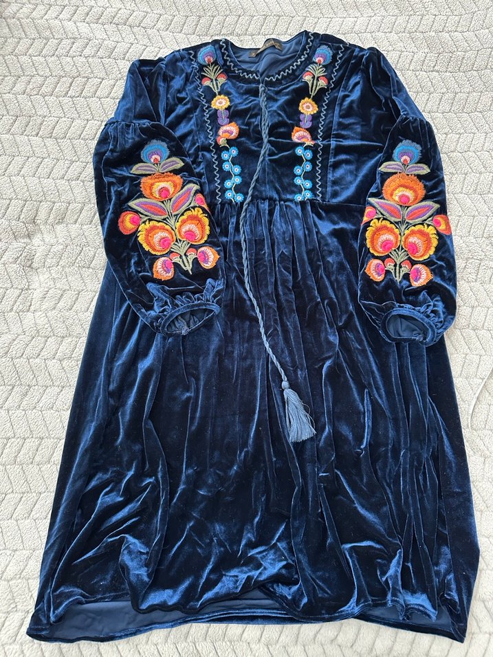 Nakışlı Püsküllü Bohem Kadın Uzun Elbise - Görsel 2