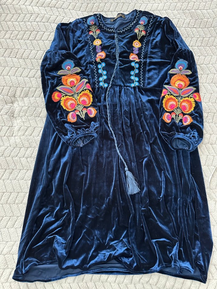 Nakışlı Püsküllü Bohem Kadın Uzun Elbise - Görsel 5