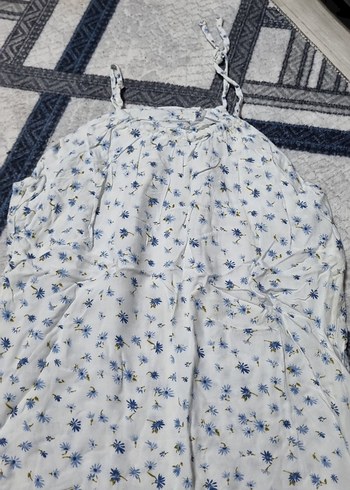 Bohem Tarzı Uzun Beyaz Kadın Elbise - Görsel 2