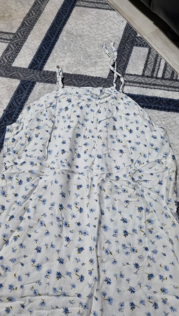 Bohem Tarzı Uzun Beyaz Kadın Elbise - Görsel 2