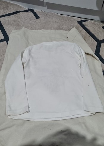 Kız Çocuk Beyaz Uzun Kollu Baskılı Tişört - Görsel 3