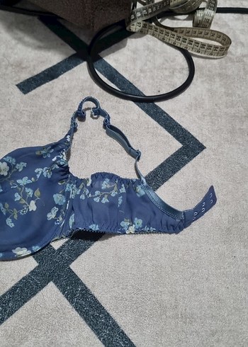 Mavi Çiçek Desenli Bohem Büstiyer - Görsel 3