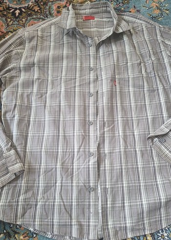 Levis Gri Ekose Uzun Kollu Gomlek