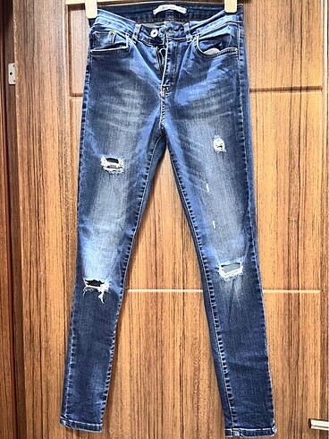 Addax Yırtık Yüksek Bel Jean