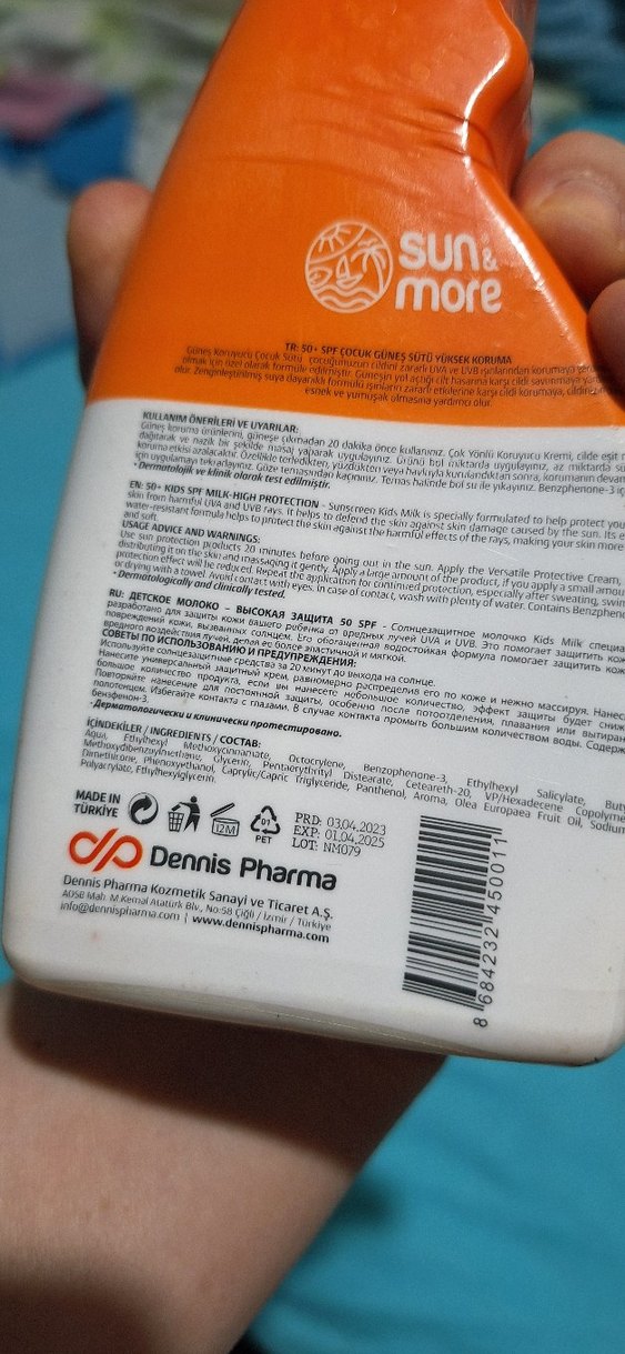 Sun & More Kids SPF 50+ Güneş Sütü - Görsel 3