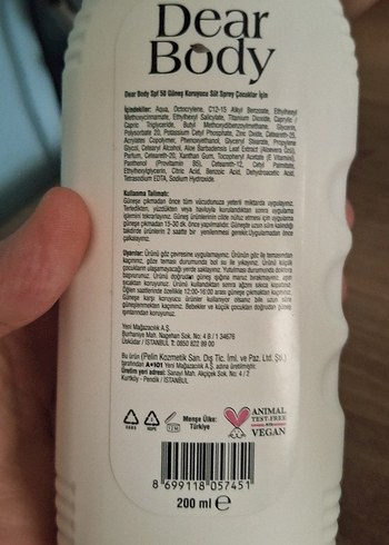 Dear Body Çocuk Güneş Koruyucu Sprey SPF 50 200 ml - Görsel 3