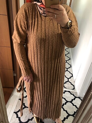 42 Beden camel Renk elbise