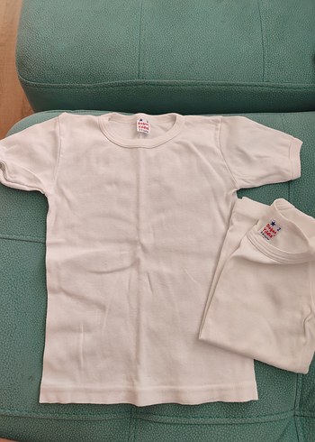 Beyaz Çocuk İçlik Tişört - Görsel 5