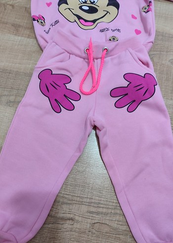 LC Waikiki Renkli Minnie Baskılı Pembe Kız Bebek Takımı