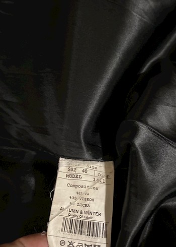 Düğmeli Siyah Kadın Kaban - Görsel 4