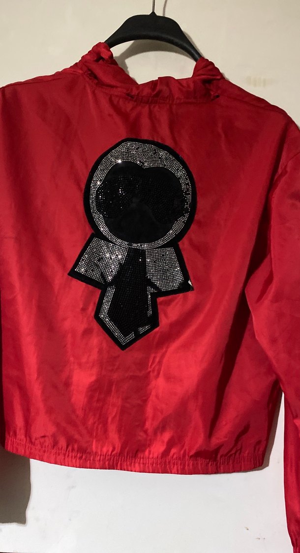 Kırmızı Kadın Fermuarlı Spor Ceket - Görsel 4