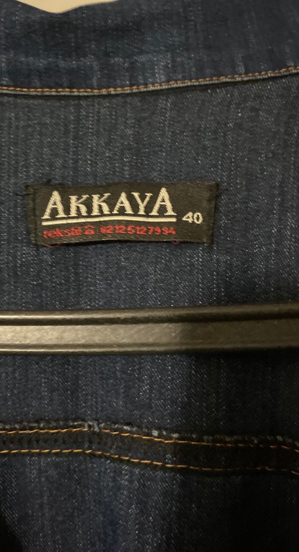 Düğmeli Mavi Kadın Denim Ceket - Görsel 5