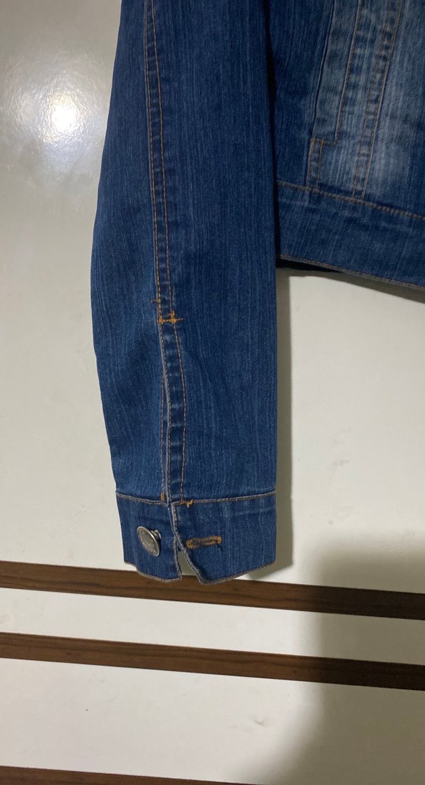 Düğmeli Mavi Kadın Denim Ceket - Görsel 3