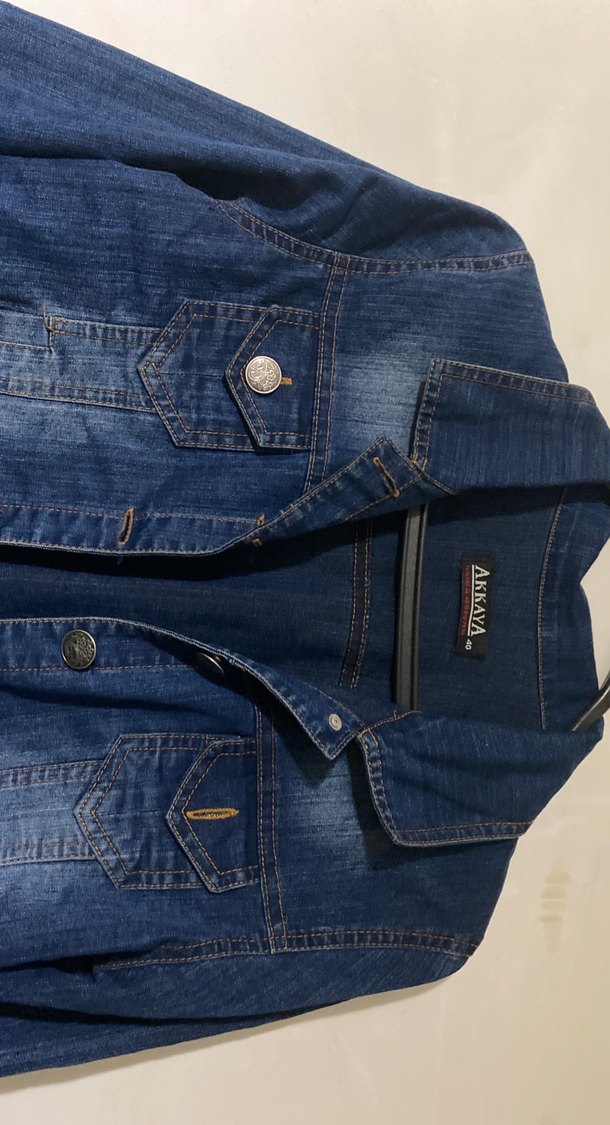 Düğmeli Mavi Kadın Denim Ceket - Görsel 2