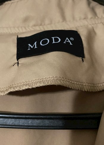 Bej Uzun Düğmeli Keten Trençkot - Görsel 4