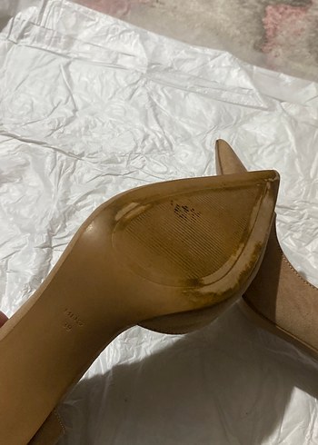 39 Beden ten rengi Renk Bej Süet Stiletto Kadın Topuklu Ayakkabı