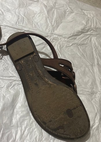 37 Beden kahverengi Renk Bohem Tarzı Kahverengi Dolgu Topuklu Sandalet