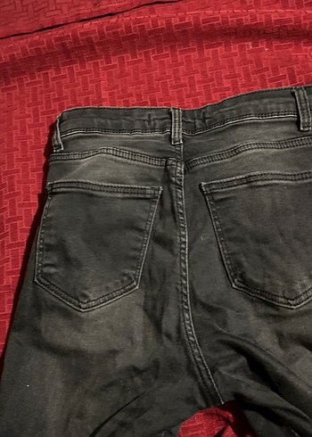 34 Beden Siyah Nakışlı Rock Punk Skinny Kot Pantolon