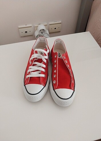 Kırmızı  keten ayakkabi - Görsel 5