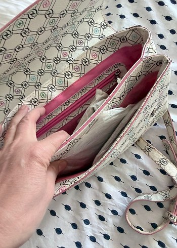 orjjnal vakko Beyaz Baskılı Kadın Omuz Çantası - Görsel 5