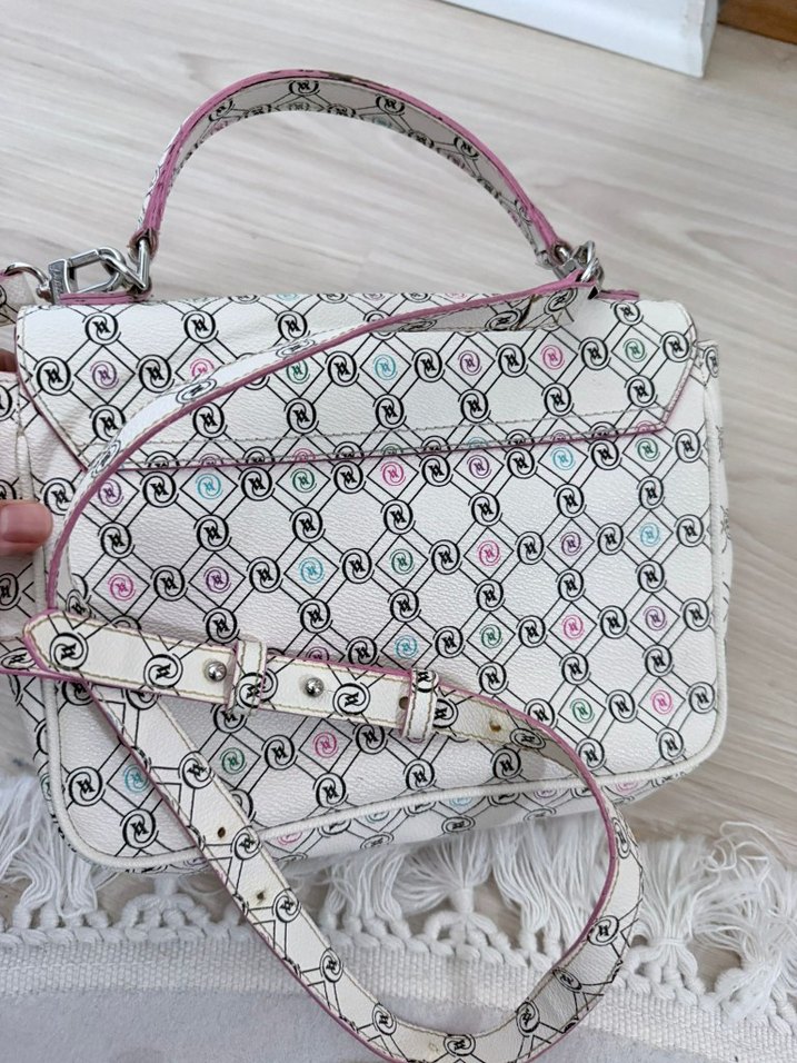 orjjnal vakko Beyaz Baskılı Kadın Omuz Çantası - Görsel 3