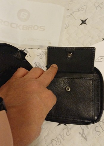 gri siyah Deri Fermuarlı Erkek Cüzdanı - Görsel 6