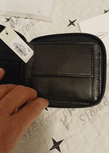 gri siyah Deri Fermuarlı Erkek Cüzdanı - Görsel 5