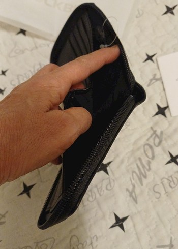 gri siyah Deri Fermuarlı Erkek Cüzdanı - Görsel 7