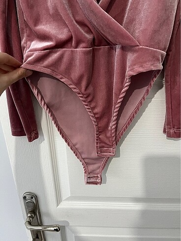 s Beden pembe Renk Kadife Gül Kurusu Çıtçıtlı Bluz