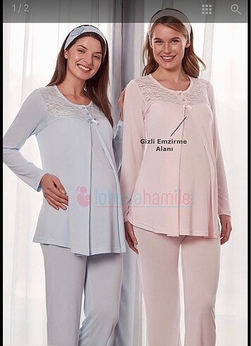 Etiketli BEYAZ Hamile & Lohusa Pijama Takımı