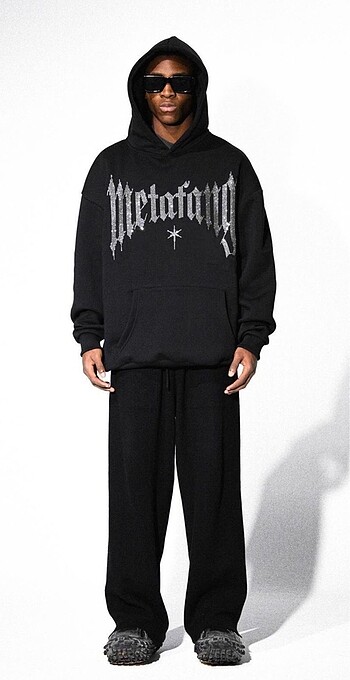Metafang rhinestone hoodie