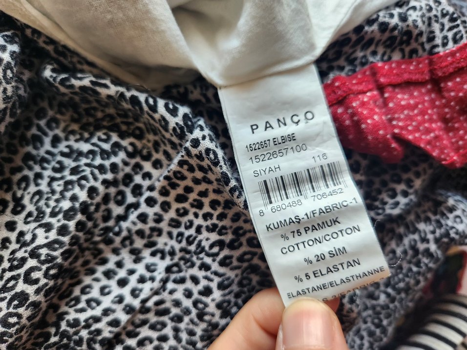 Düğmeli Zebra Desenli Uzun elbise - Görsel 2