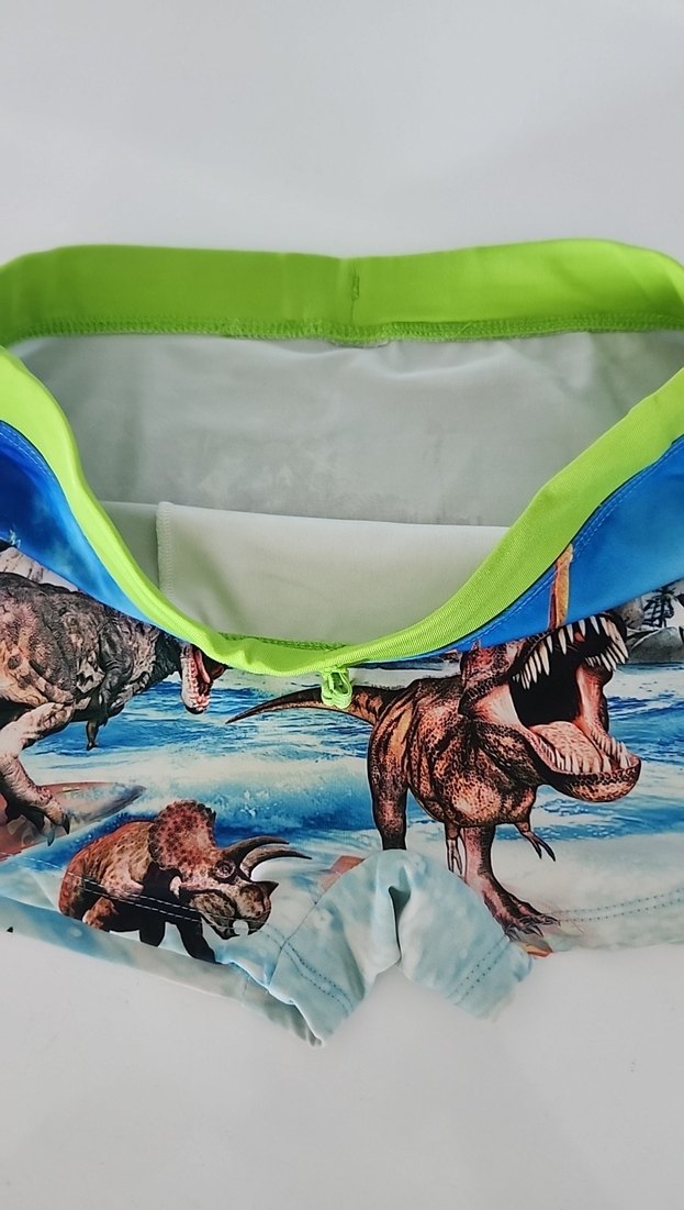 Renkli Dinozor Baskılı Erkek Çocuk Mayo 10/11 yaş - Görsel 2