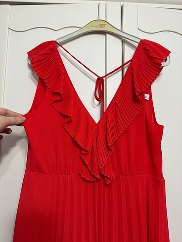 Zara Zara turuncu saten şık elbise